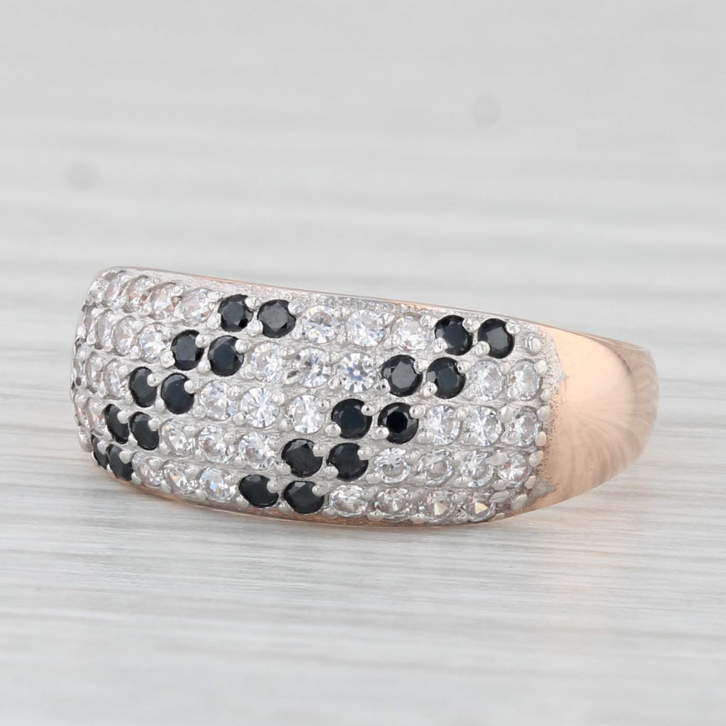 Light Gray 0.36ctw Black & White Cubic Zirconia Pave Ring 14k Yellow Gold Size 6.75