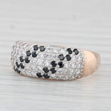 0.36ctw Black & White Cubic Zirconia Pave Ring 14k Yellow Gold Size 6.75