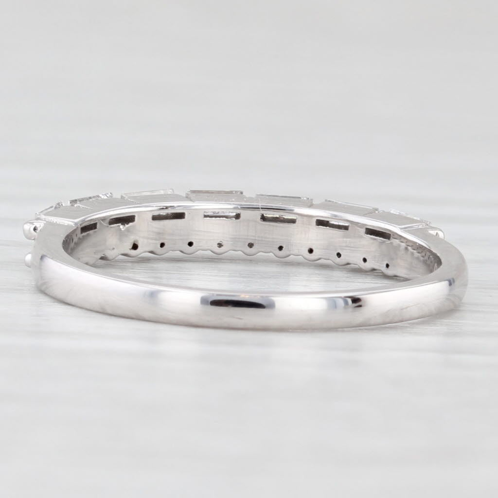 Light Gray New 0.34tw Diamond Wedding Band 14k White Gold Stackable Anniversary Ring 6.25