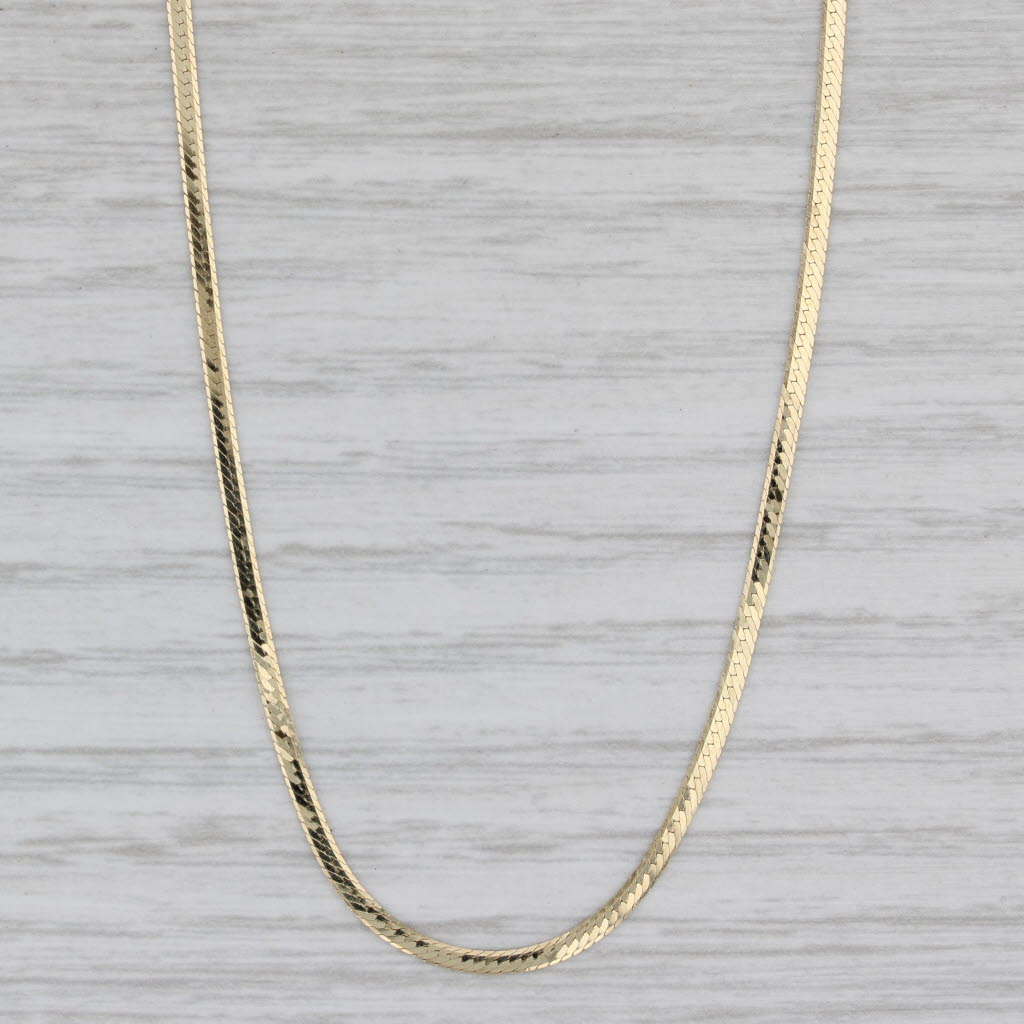 Gray New Herringbone Chain Necklace 18" 1.5mm