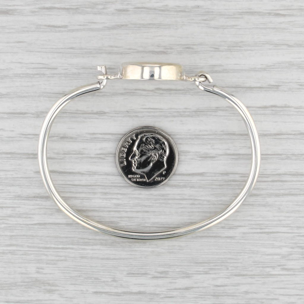 Engravable Bangle Bracelet Sterling Silver 6.25" Round ID