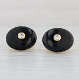 0.25ctw Diamond Onyx Cufflinks Shirt Studs Set 18k Gold Suite Accessories