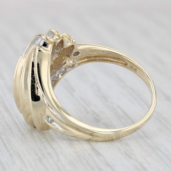 Light Gray 1.20ctw Diamond Scalloped Ring 10k Yellow Gold Size 9.5
