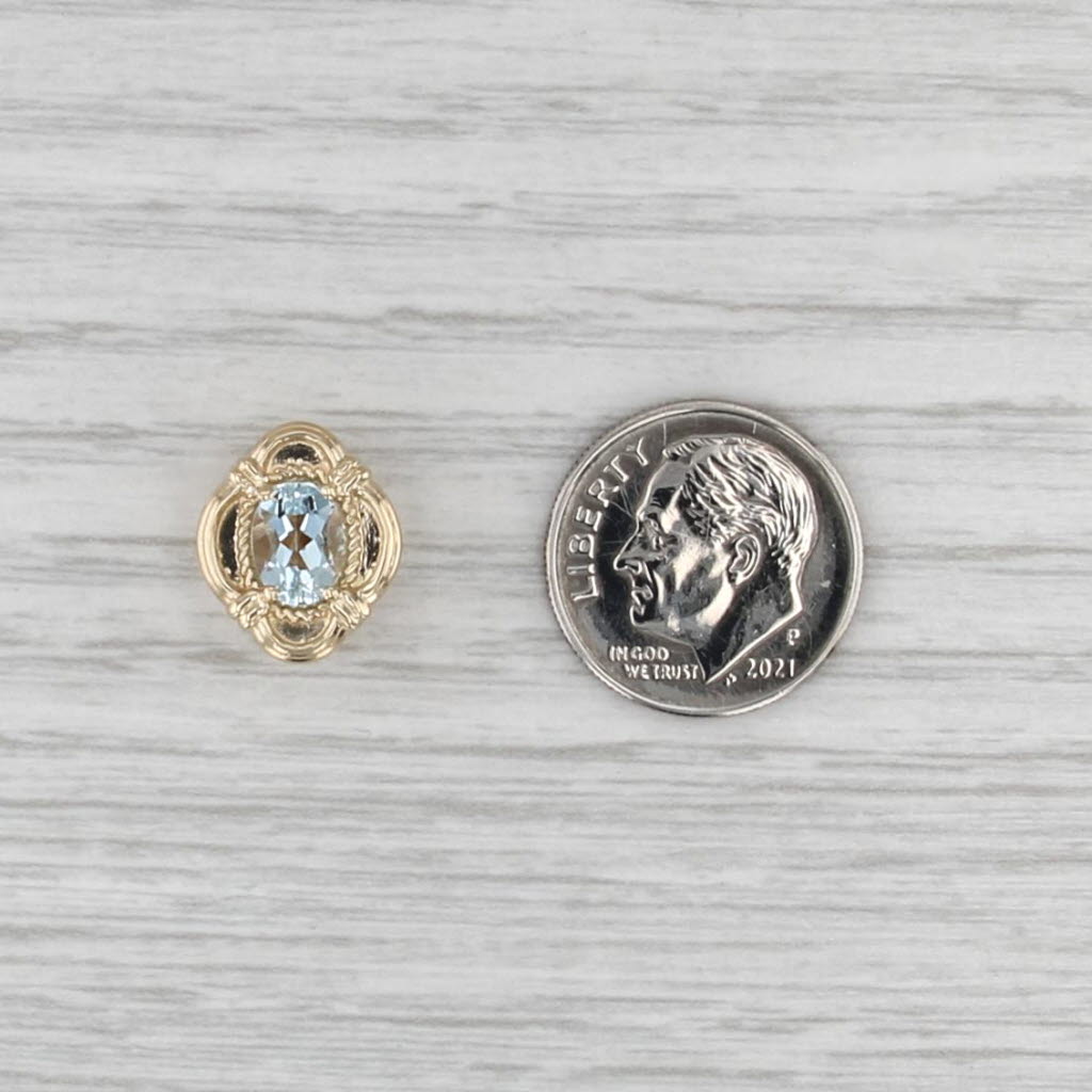 Vintage Richard Klein 0.70ct Aquamarine Slide Bracelet Charm 14k Gold