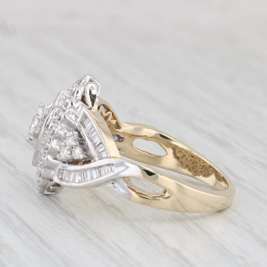 Light Gray 1.03ctw Diamond Ring 14k White Yellow Gold Size 7 Engagement