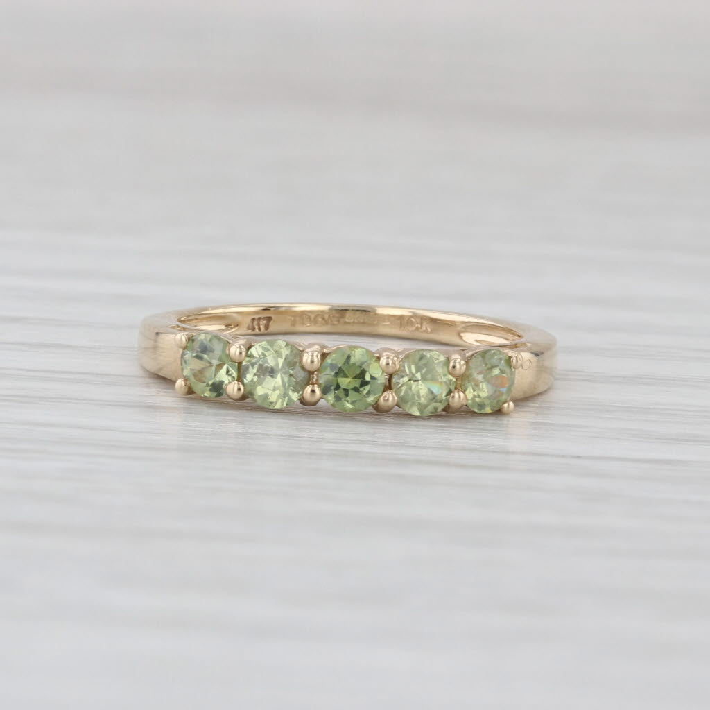0.63ctw Demantoid Green Garnet Ring 10k Yellow Gold Size 5.25 Stackable COA