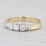 0.36ctw Diamond 3-Stone Ring 14k Yellow White Gold Size 8.25 Wedding Band