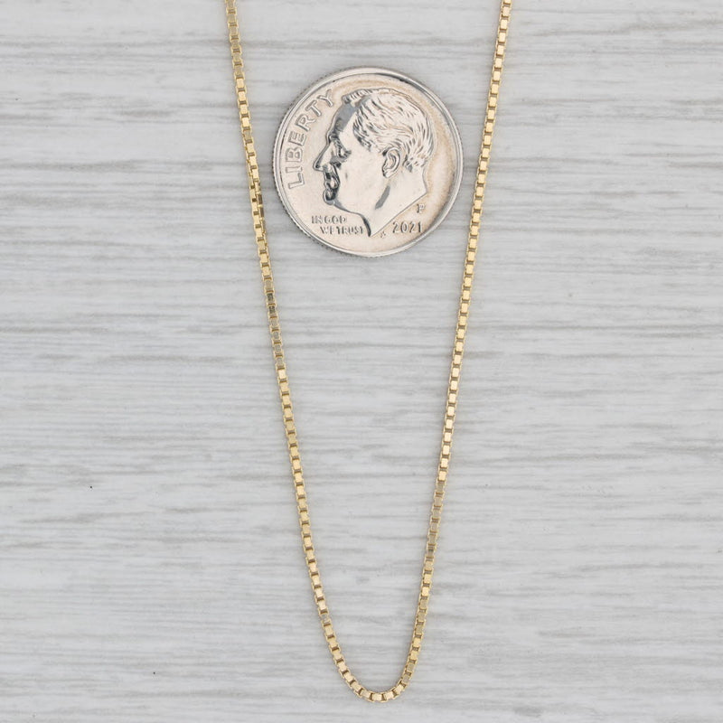 20" Box Chain Necklace 14k Yellow Gold 1mm