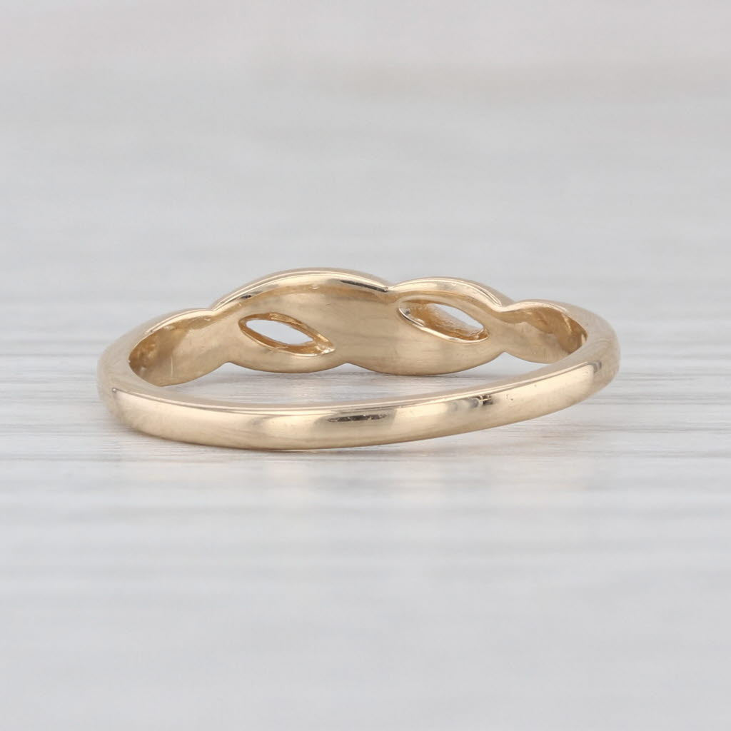 Kabana Onyx Woven Ring 14k Yellow Gold Stackable Band Size 6.5