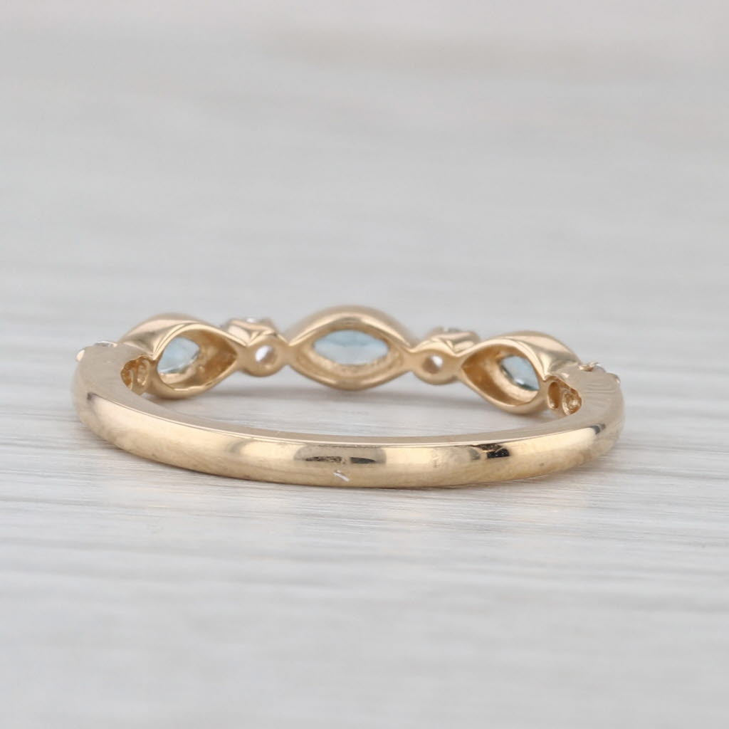 New 0.38ctw Topaz Diamond Ring 10k Gold Stackable Wedding Band Size 7