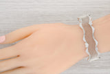 Gray New Authentic Pandora Pave Hearts Lace Cuff Bracelet 597704CZ Silver 6.25" 19cm