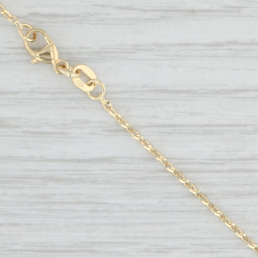 Light Gray New Oval Link Cable Chain Necklace 14k Yellow Gold 20" 1.5mm