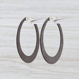 New Nina Nguyen Hammered Hoop Earrings Oxidized Sterling Silver Snap Top