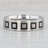 New Square Pattern Titanium Ring Size 10 - 10 1/4 Wedding Band