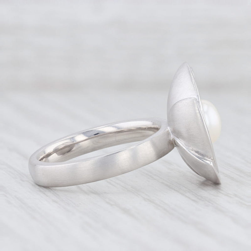 New Bastian Inverun Shell & Sea Cultured Pearl Ring Sterling Silver 12844 7.5 56