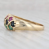 1.37ctw Ruby Sapphire Emerald Gemstone Ring 14k Yellow Gold Size 8
