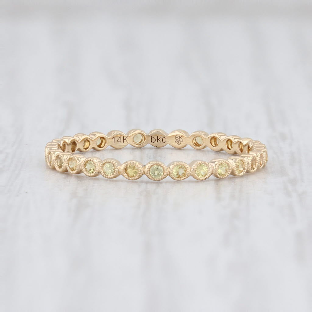 Light Gray New Beverley K Yellow Sapphire Eternity Band 14k Gold Size 6.5 Stackable Ring