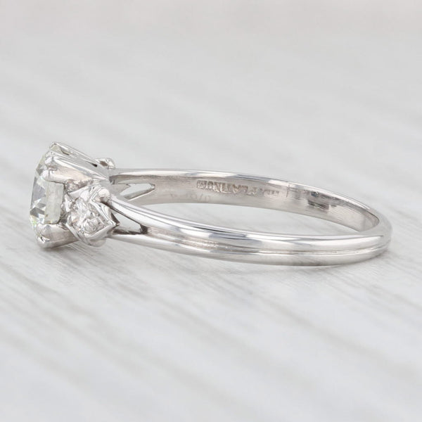 Light Gray Vintage 0.97ctw VS Round Diamond Engagement Ring Platinum Size 6.25 GIA