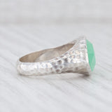 New Nina Nguyen Green Chrysoprase Ring Mekong Sterling Silver Hammered Size 6.75