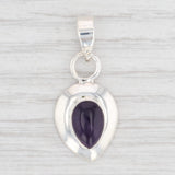 New Amethyst Teardrop Pendant Sterling Silver 925 Pear Solitaire