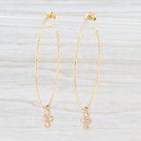 Light Gray New Nina Nguyen Hoop Earrings Interchangeable Diamond Charms 18k Yellow Gold