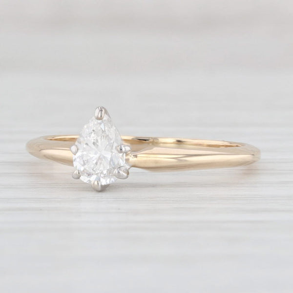 0.50ct Pear Solitaire Engagement Ring 14k Yellow Gold Size 6.75