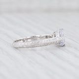 New Beverley K Round Semi Mount Engagement Ring 14k White Gold Sz 5.75 Diamonds