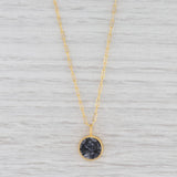 New Nina Nguyen Petal Necklace Black Druzy Quartz Sterling Gold Vermeil 16-18”