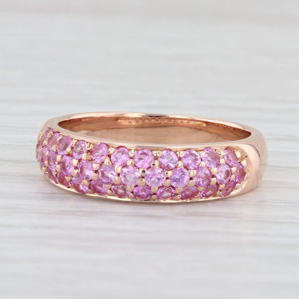 Light Gray 1ctw Pink Sapphire Ring 18k Rose Gold Size 6.25-6.5 Stackable Band