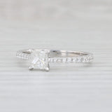 New 0.73ctw Diamond Ring 14k White Gold Size 6.75 Princess Solitaire