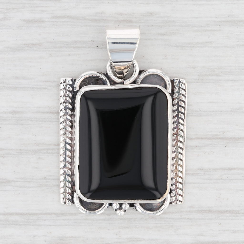 Light Gray New Onyx Statement Pendant 925 Sterling Silver B12753