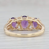 1.50ctw Oval 3-Stone Amethyst Ring 14k Yellow Gold Size 7