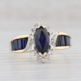 Light Gray 2.50ctw Marquise Lab Created Blue Sapphire Diamond Halo Ring 10k Gold Size 10