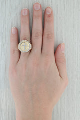 Dark Gray 0.65ctw Cubic Zirconia Cross Signet Ring 10k Yellow Gold Size 11.25 Religious