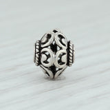 Floral Bead Charm Sterling Silver Jewelry Making Crafting 925