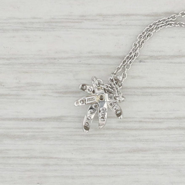Light Gray Tiffany & Co Diamond Fireworks Pendant Necklace w/ Box Platinum 16" Cable Chain