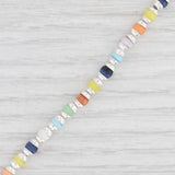 New Multi-Color Glass Bead Bracelet 7.25" Sterling Silver Toggle Clasp