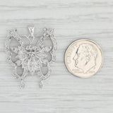 0.25ctw Diamond Butterfly Pendant 14k White Gold Statement Insect Jewelry