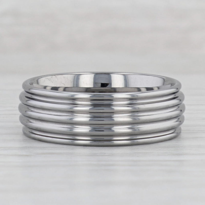 New Ridged Tungsten Carbide Ring Wedding Band 8mm Size 11.5