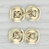 Light Gray Antique Rayed Patterned Cufflinks 14k Gold Platinum Suit Accessories