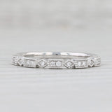 New 0.10ctw Diamond Ring 14k White Gold Size 6.5 Stackable Wedding Band