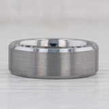 Gray New Men's Brushed Tungsten Ring Size 10 Beveled Comfort Fit Wedding Band