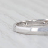 Light Gray 0.20ctw Vintage Diamond Ring 14k White Gold Size 5.75 Stackable Wedding Band