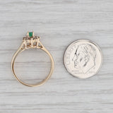 0.38ctw Oval Emerald Diamond Halo Ring 14k Yellow Gold Size 6.5