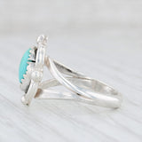 Native American Ring Sterling Silver Size 5.75 Imitation Turquoise Solitarie