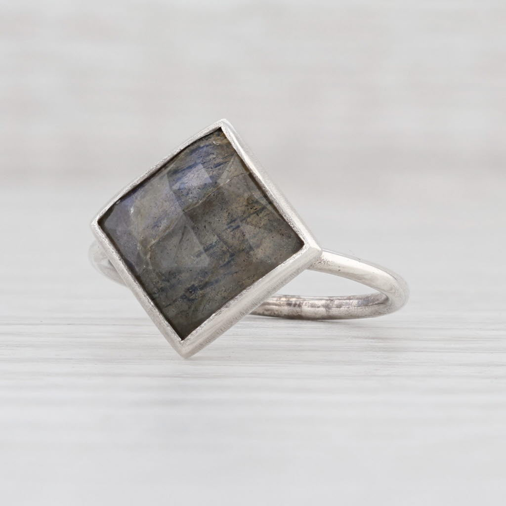 Light Gray New Nina Nguyen Spirit Labradorite Ring Sterling Silver Size 7 Solitaire