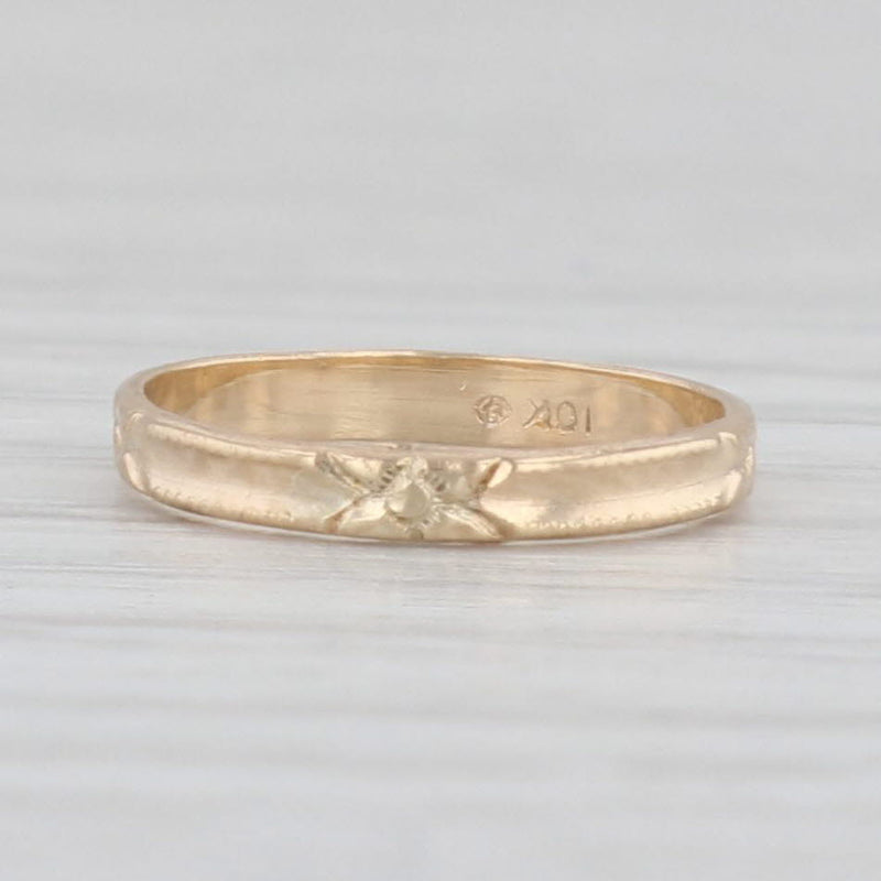 Antique Keepsake Floral Baby Ring 10k Yellow Gold Small Baby Size