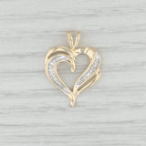 Diamond Accented Open Heart Pendant 10k Yellow Gold Gift Keepsake
