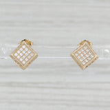 Light Gray 0.18ctw Cubic Zirconia Stud Earrings 10k Yellow Gold Pierced CZ Studs