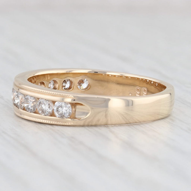 0.77ctw Diamond Men's Wedding Band 14k Yellow Gold Size 9.5